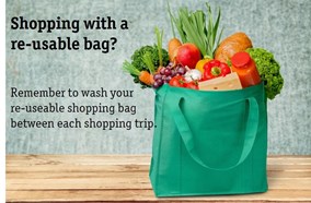 Shopping with a re-usable bag - Tip for safe shopping